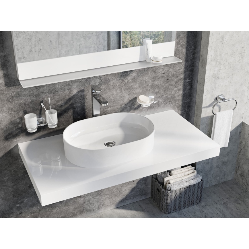 Ravak XJX01155001 - Tvättställ för bänkskiva CERAMIC SLIM 55x37 cm keramik/vit