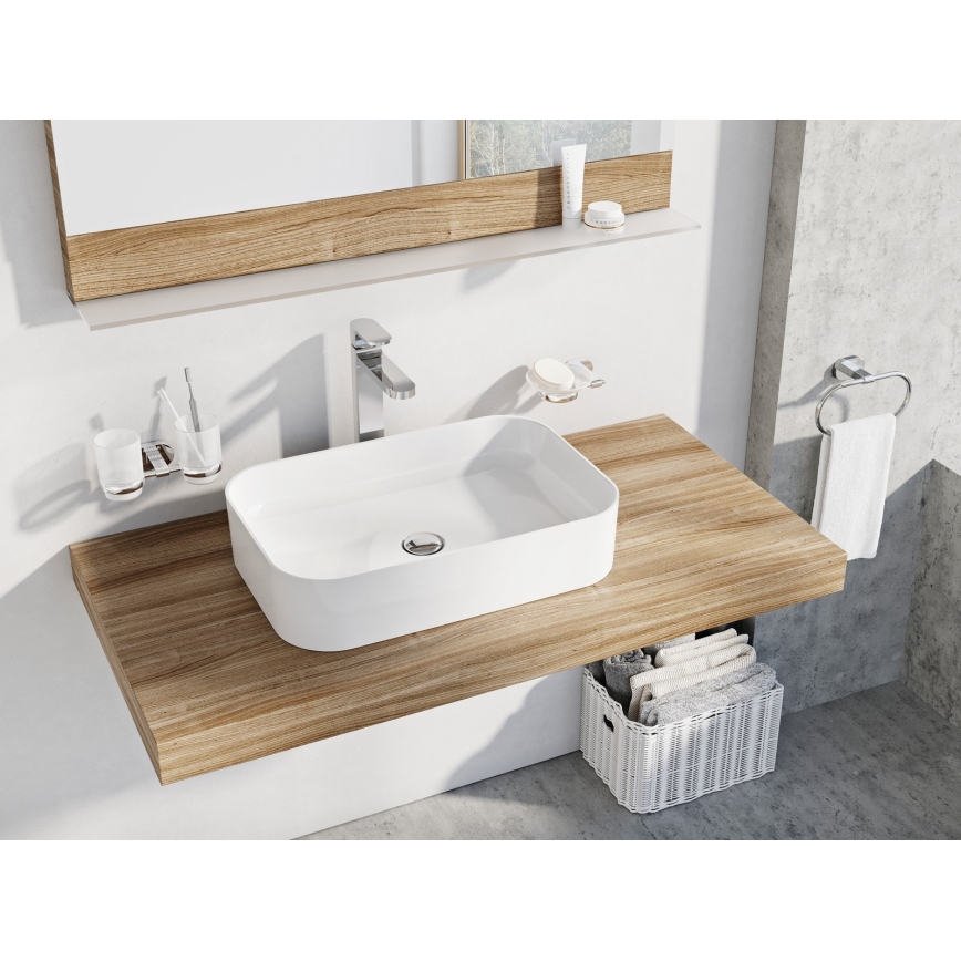 Ravak XJX01155002 - Tvättställ för bänkskiva CERAMIC SLIM 55x37 cm keramik/vit