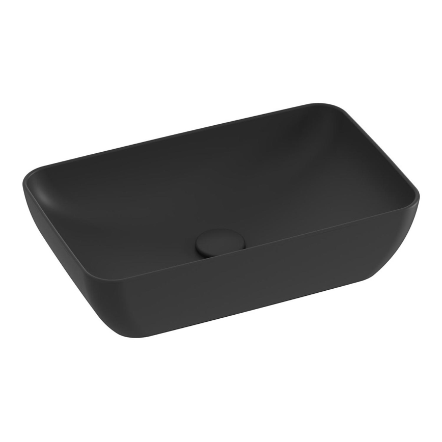 Ravak XJX0D150000 - Tvättställ för bänkskiva CERAMIC SLIM 50x31 cm keramik/svart