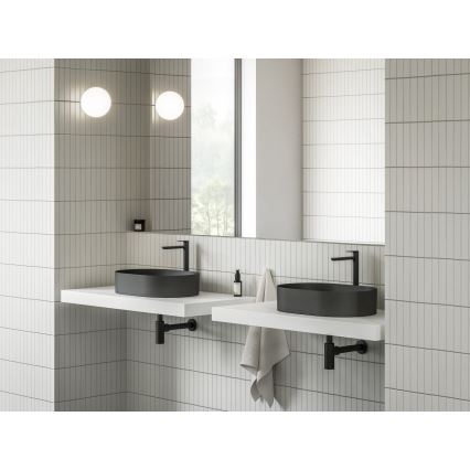 Ravak XJX0D155000 - Tvättställ för bänkskiva CERAMIC SLIM 55x37 cm keramik/svart