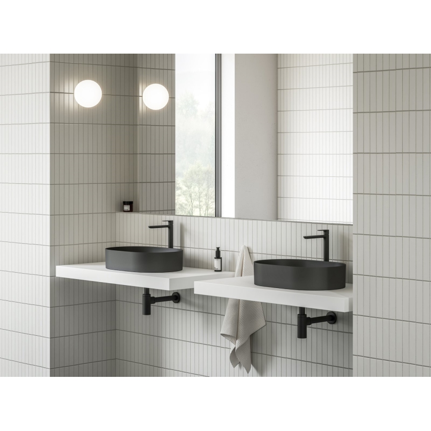 Ravak XJX0D155000 - Tvättställ för bänkskiva CERAMIC SLIM 55x37 cm keramik/svart