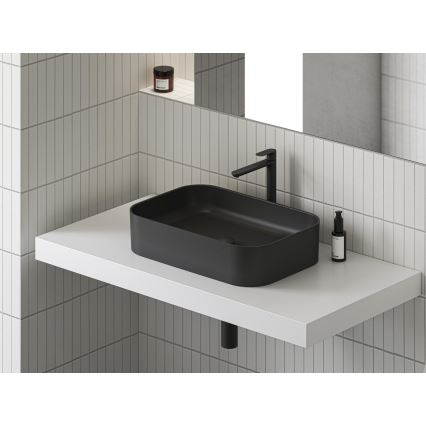 Ravak XJX0D155001 - Tvättställ för bänkskiva CERAMIC SLIM 55x37 cm keramik/svart