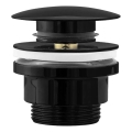 REA-A4100 - Bottenventil CLICK-CLACK för handfat, Ø 6,4 cm, blank svart
