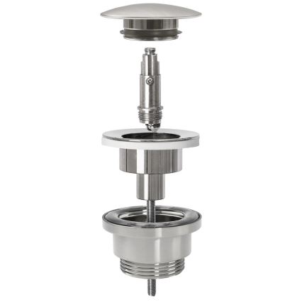 REA-A4400 - Sifon till handfat med CLICK-CLACK-bottenventil Ø 6,4 cm nickel