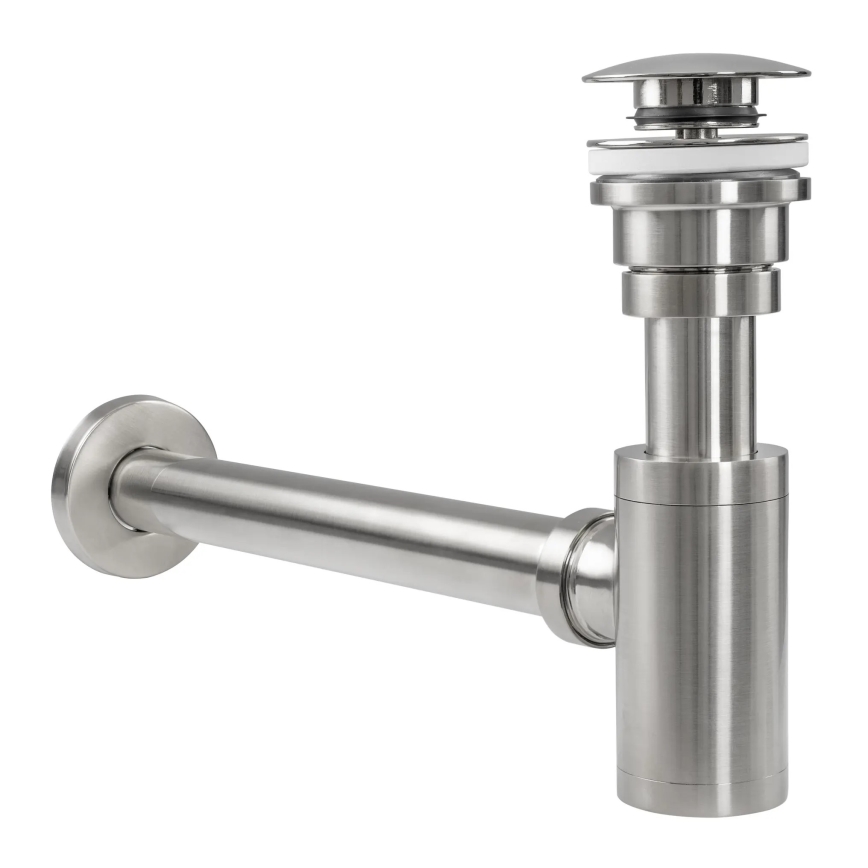 REA-A4400 - Sifon till handfat med CLICK-CLACK-bottenventil Ø 6,4 cm nickel