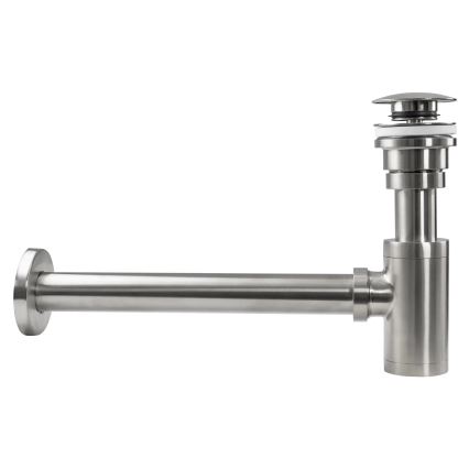 REA-A4400 - Sifon till handfat med CLICK-CLACK-bottenventil Ø 6,4 cm nickel