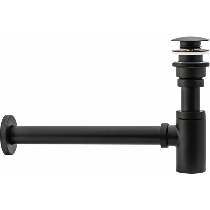 REA-A5215 - Tvättställssifon med CLICK-CLACK bottenventil, Ø 6,4 cm, matt svart