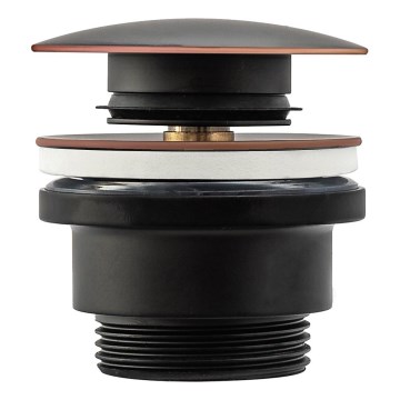 REA-A5218 - Click-clack-bottenventil för tvättställ, Ø 6,4 cm, svart