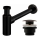 REA-A8536 - Handfatssifon med CLICK-CLACK-bottenventil Ø 6,4 cm svart
