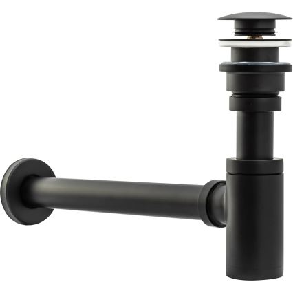 REA-A8536 - Handfatssifon med CLICK-CLACK-bottenventil Ø 6,4 cm svart