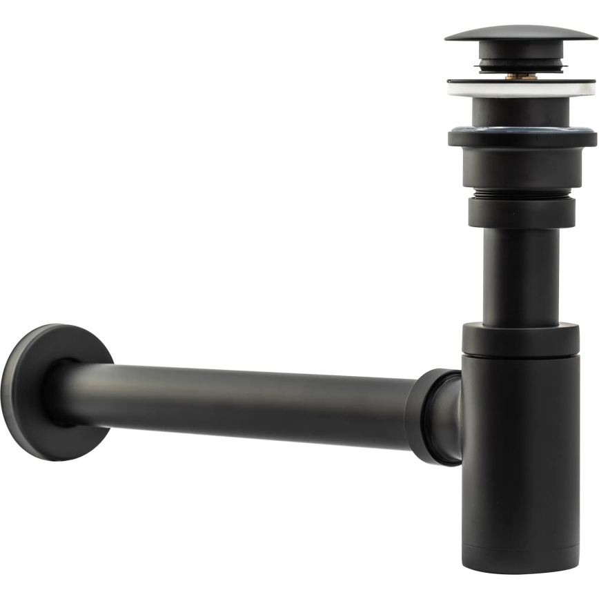 REA-A8536 - Handfatssifon med CLICK-CLACK-bottenventil Ø 6,4 cm svart
