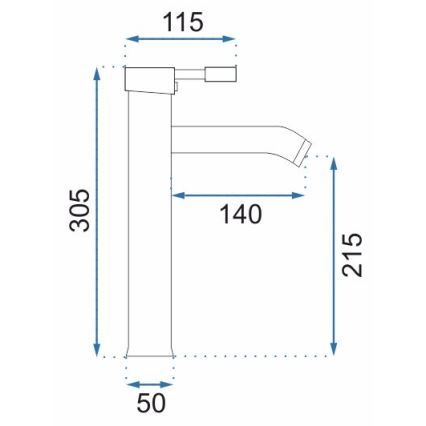 REA-B0027 - Tvättställsblandare GRAF 30,5 cm i blank krom