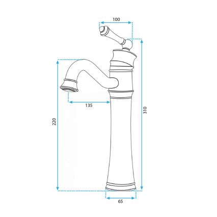 REA-B0227 - Tvättställsblandare VINTAGE OLD 31 cm svart