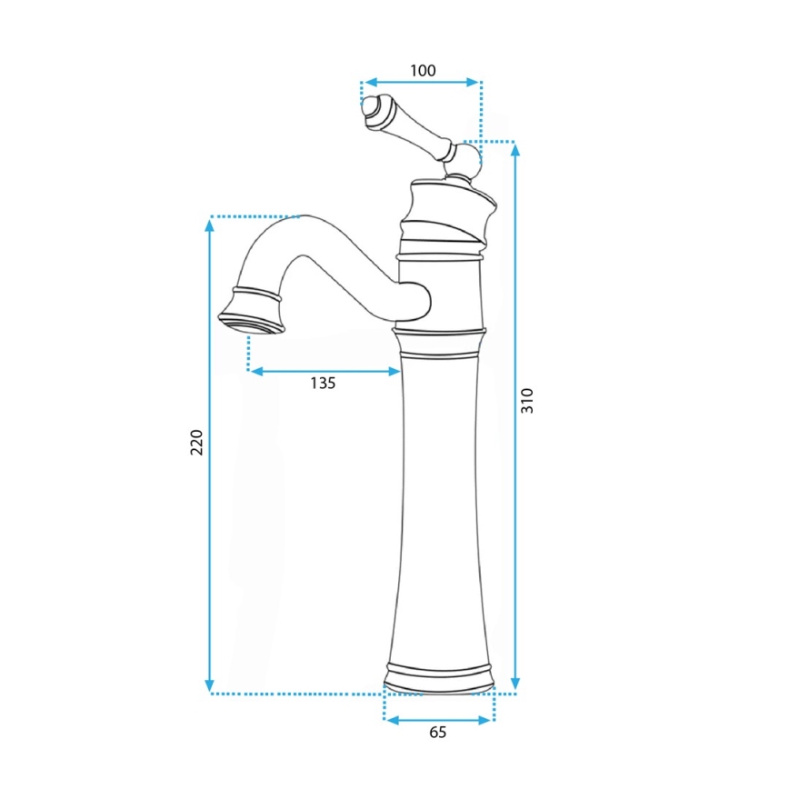 REA-B0227 - Tvättställsblandare VINTAGE OLD 31 cm svart