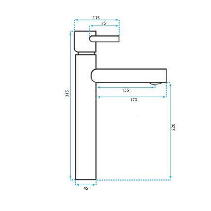 REA-B0229 - Tvättställsblandare TESS 31,5 cm svart