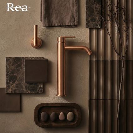 REA-B0971 - Tvättställsblandare ONTARIO 30 cm, borstad koppar