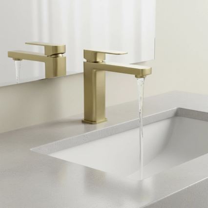 REA-B0976 - Tvättställsblandare ARLO 17 cm i borstat guld