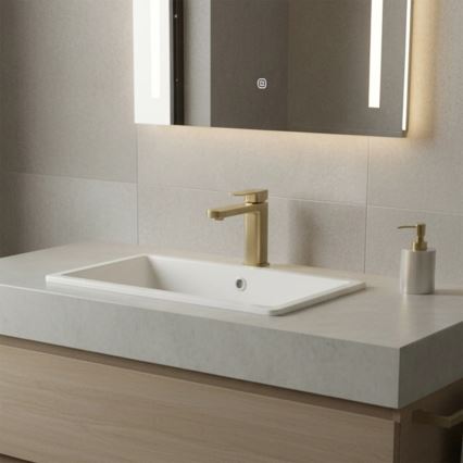 REA-B0976 - Tvättställsblandare ARLO 17 cm i borstat guld