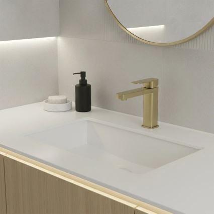 REA-B0976 - Tvättställsblandare ARLO 17 cm i borstat guld