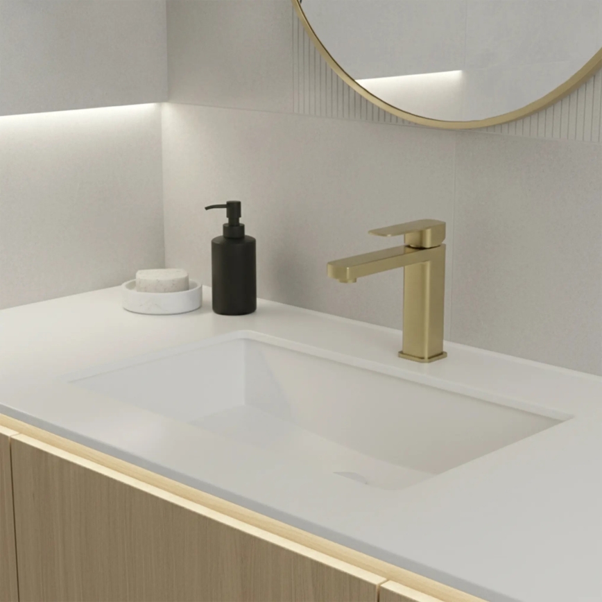 REA-B0976 - Tvättställsblandare ARLO 17 cm i borstat guld