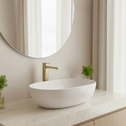 REA-B0977 - Tvättställsblandare ARLO 30 cm borstad guldfinish