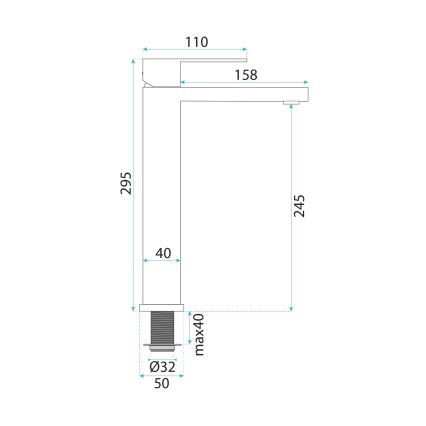 REA-B0977 - Tvättställsblandare ARLO 30 cm borstad guldfinish