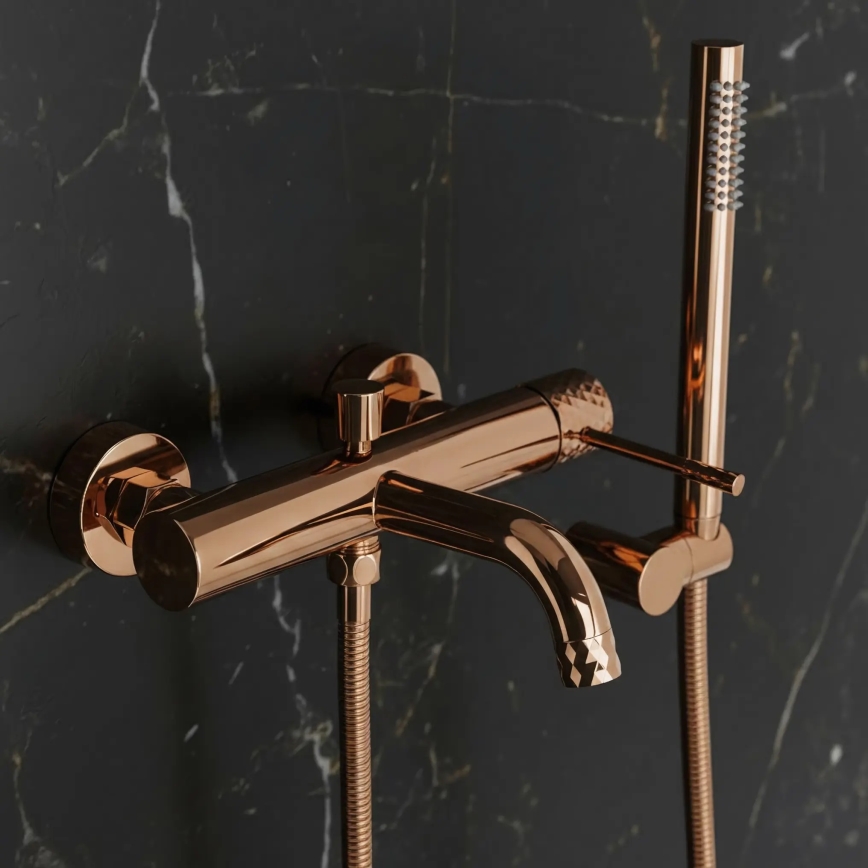REA-B0980 - Badkarsset LUNGO DIAMOND i borstad koppar