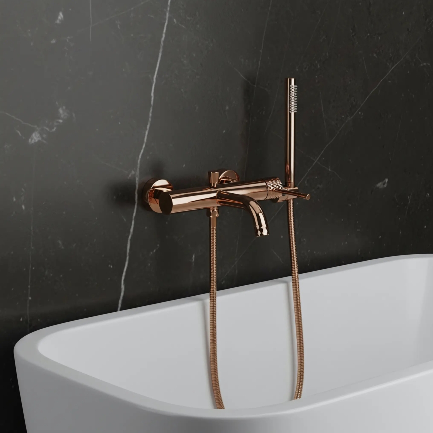 REA-B0980 - Badkarsset LUNGO DIAMOND i borstad koppar