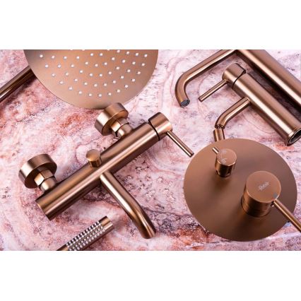 REA-B1112 - Tvättställsblandare LUNGO 16,5 cm borstad koppar