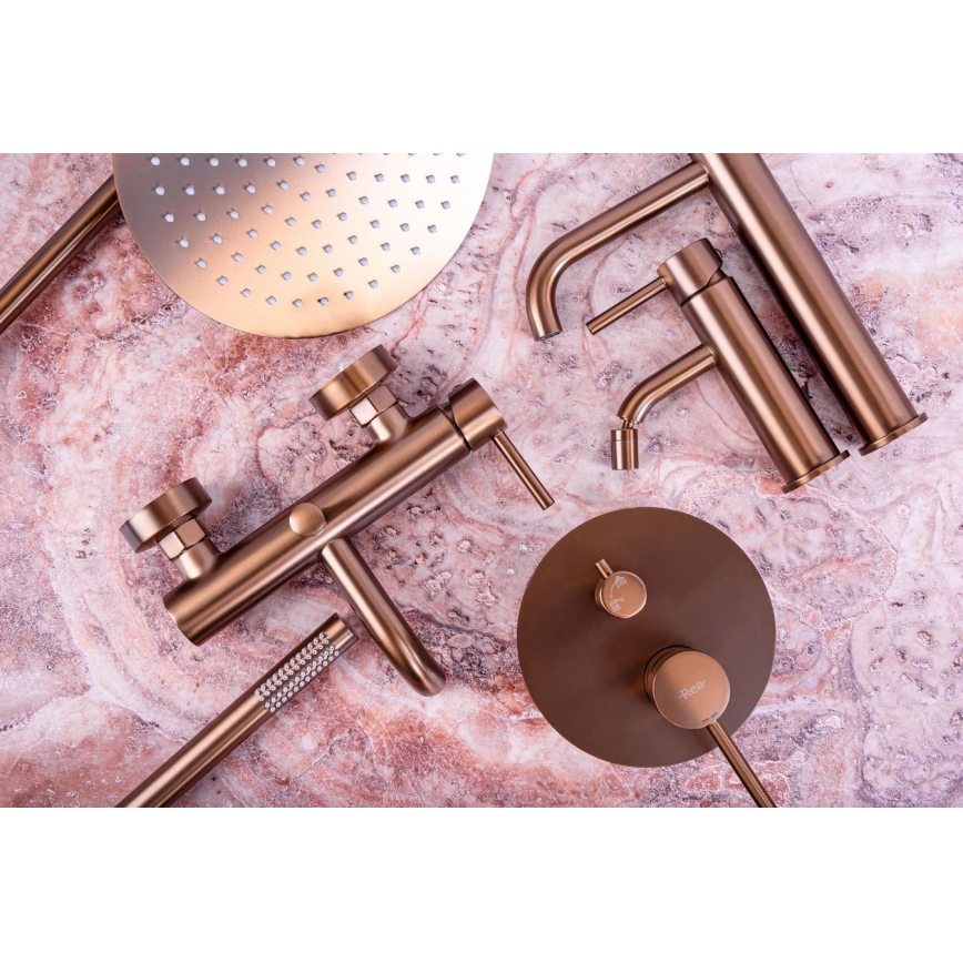 REA-B1112 - Tvättställsblandare LUNGO 16,5 cm borstad koppar