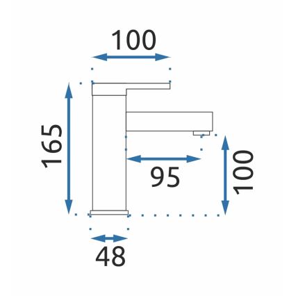 REA-B2017 - Tvättställsblandare PIXEL 16,5 cm matt svart