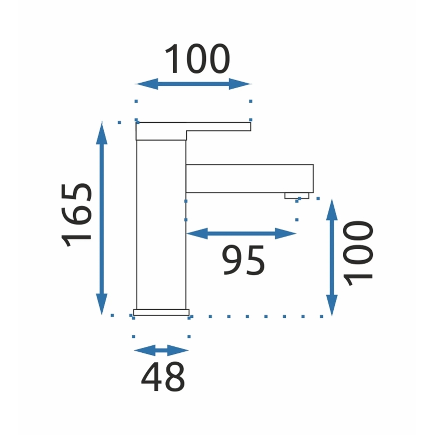 REA-B2017 - Tvättställsblandare PIXEL 16,5 cm matt svart