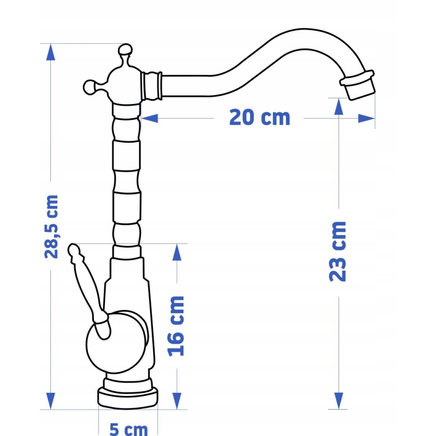 REA-B2150 - Tvättställsblandare BONA 28,5 cm borstad guld