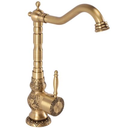 REA-B2500 - Tvättställsblandare VENICE RETRO 32 cm borstad guld
