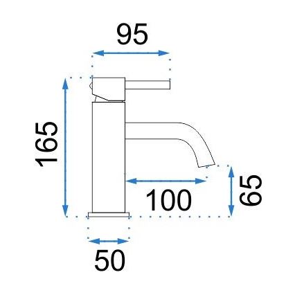 REA-B4101 - Tvättställsblandare LUNGO 16,5 cm, polerad krom