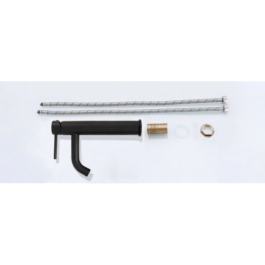 REA-B4103 - Tvättställsblandare LUNGO 28 cm, svart
