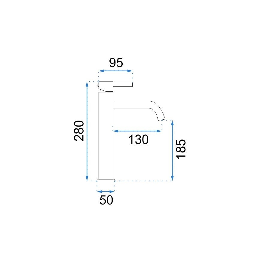 REA-B4103 - Tvättställsblandare LUNGO 28 cm, svart