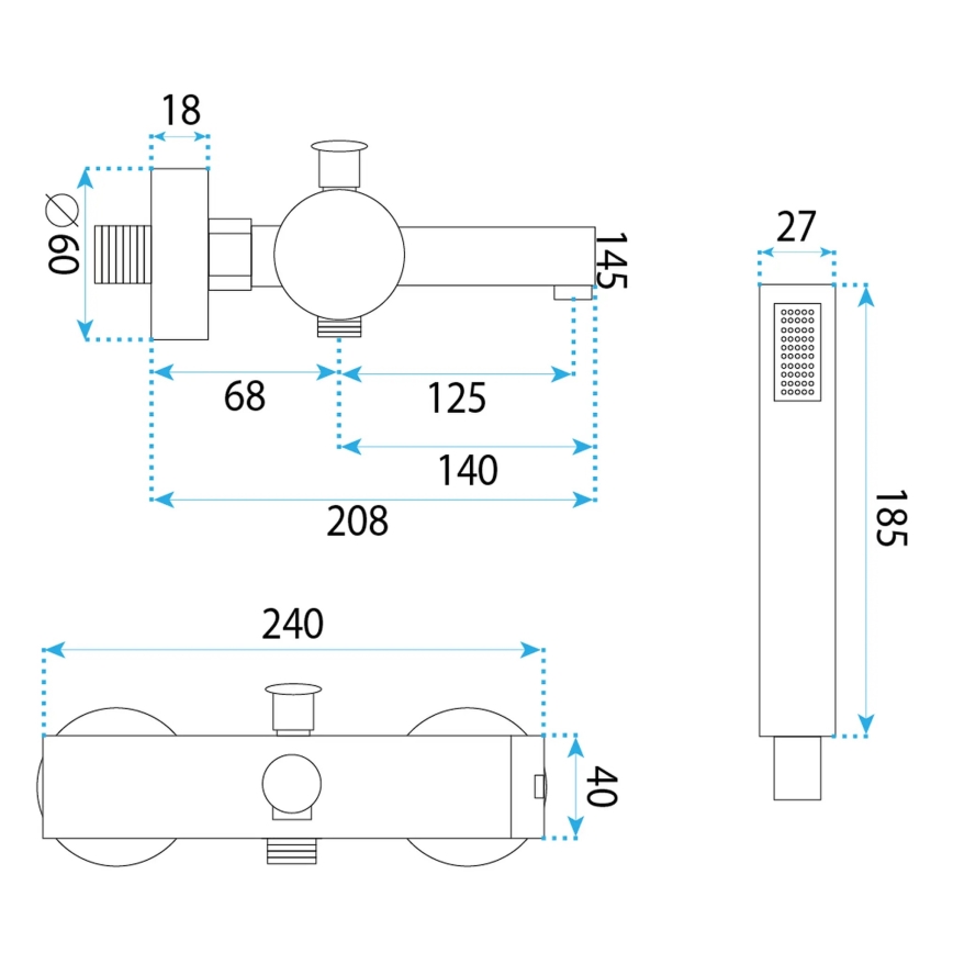 REA-B4523 - PIXEL badkarsset matt svart