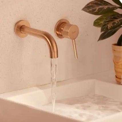 REA-B4600 - Tvättställsblandare för dold installation LUNGO, borstad koppar