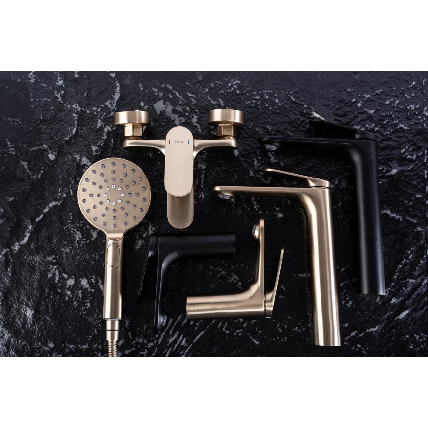 REA-B4896 - Tvättställsblandare MARCO 27,5 cm svart