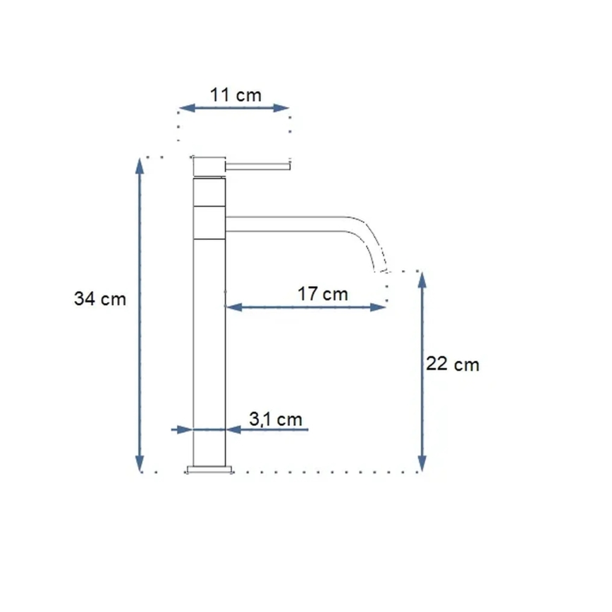 REA-B5002 - Tvättställsblandare LUGANO 34 cm, guld