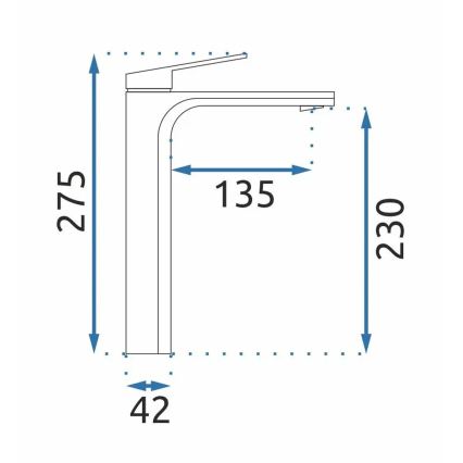 REA-B5062 - Tvättställsblandare MARCO 27,5 cm titan