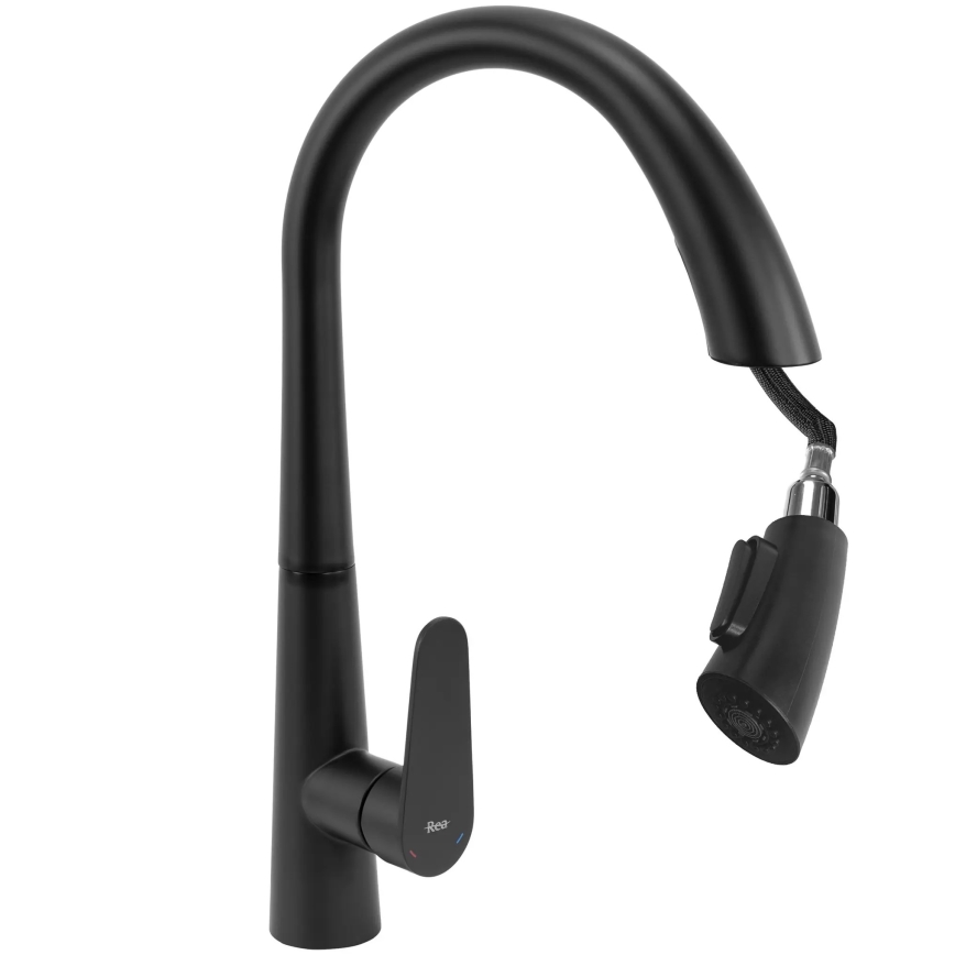 REA-B5313 - Köksblandare med utdragbar handdusch ROSS 43 cm svart