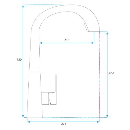 REA-B5313 - Köksblandare med utdragbar handdusch ROSS 43 cm svart