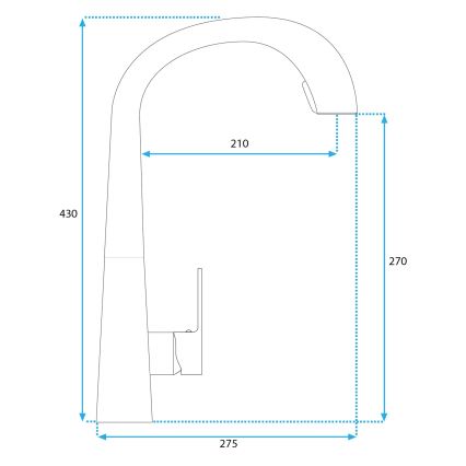 REA-B5314 - Köksblandare med utdragsdusch ROSS 43 cm nickel