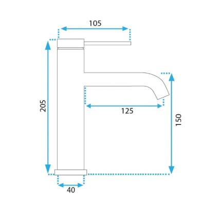 REA-B5323 - Tvättställsblandare CLIF 20,5 cm borstad guldfinish