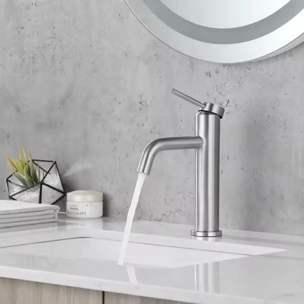 REA-B5324 - Tvättställsblandare CLIF 20,5 cm borstat stål