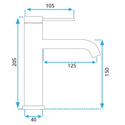 REA-B5324 - Tvättställsblandare CLIF 20,5 cm borstat stål