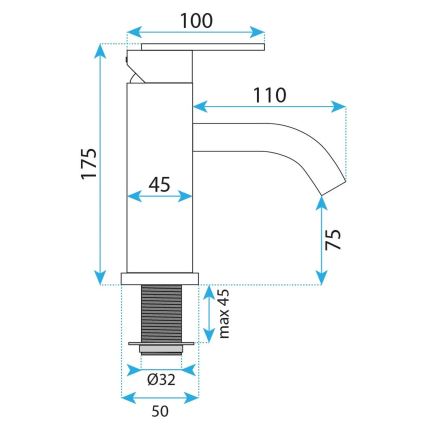 REA-B5505 - Tvättställsblandare ONTARIO 17,5 cm borstad guld