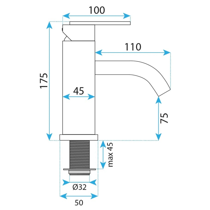 REA-B5505 - Tvättställsblandare ONTARIO 17,5 cm borstad guld